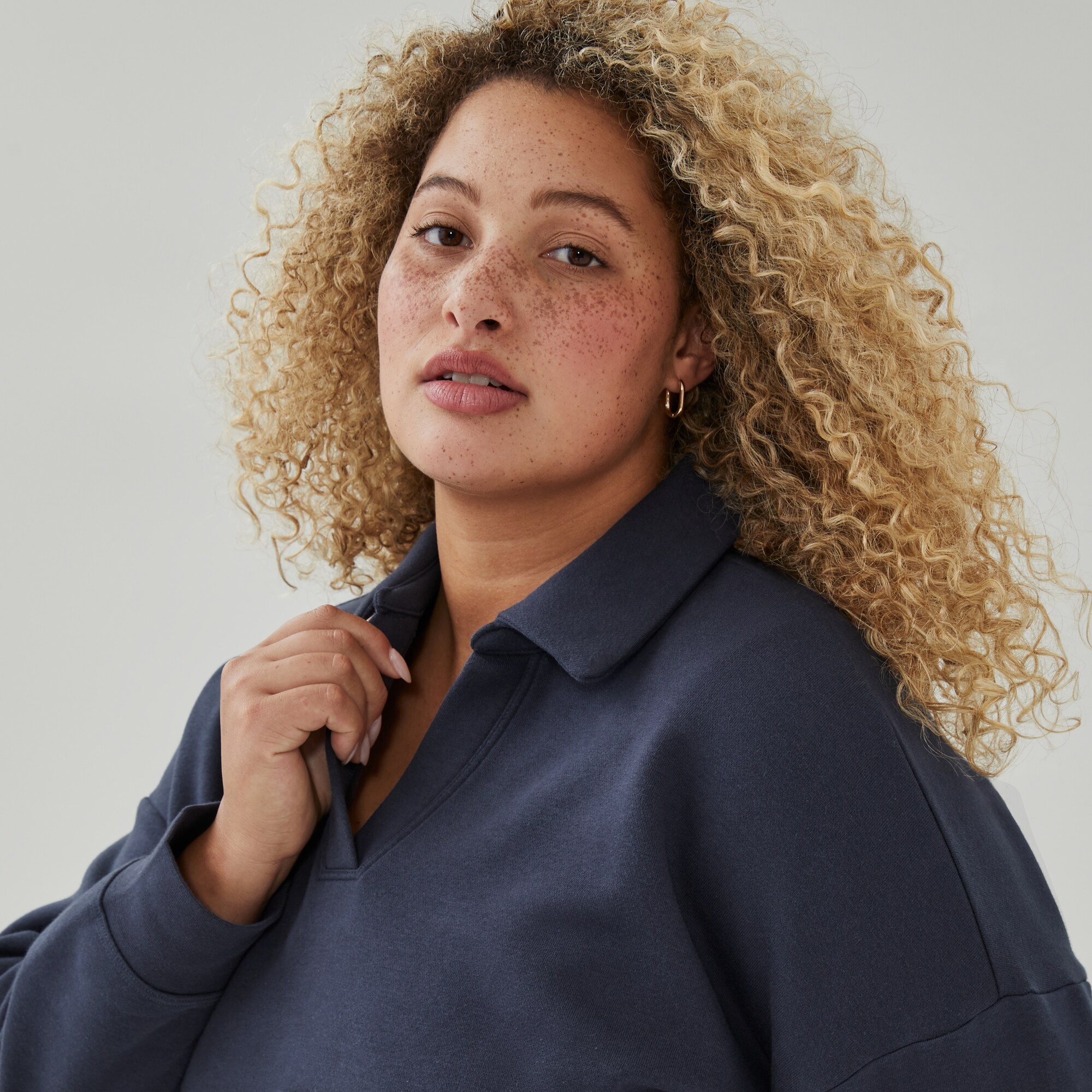 Women+ Fleece Polo Sweatshirt