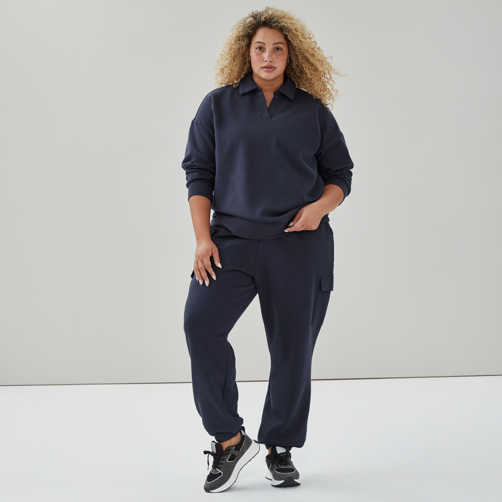 Women+ Fleece Polo Sweatshirt