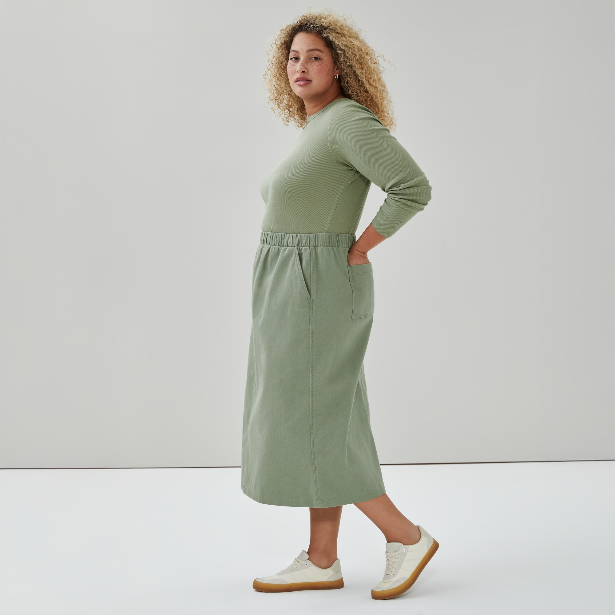 Women+ Pull-On Midi Skirt