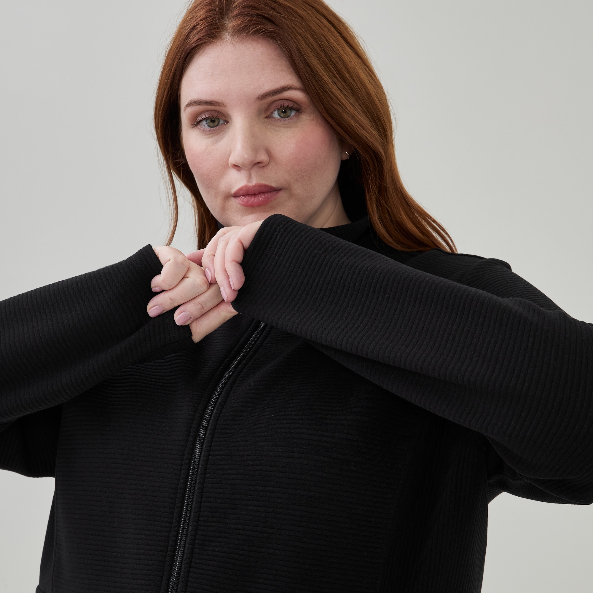 Women+ Active Zip-Up Jacket in Black from Joe Fresh