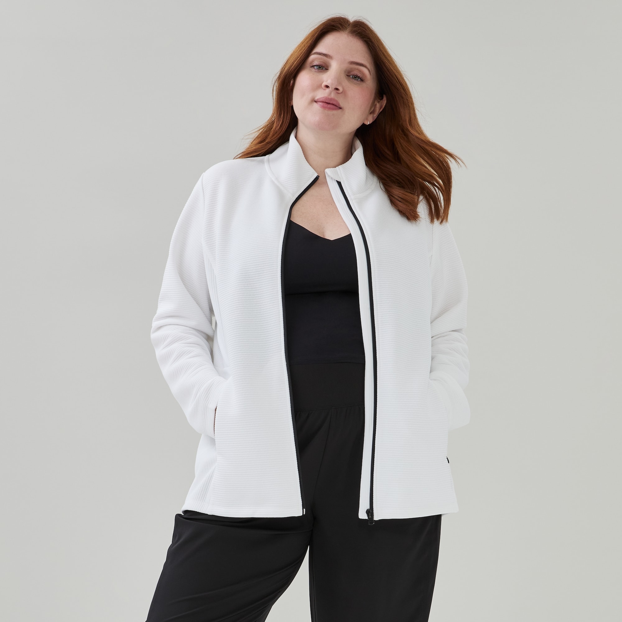 ジャケット・アウター FIFTEEN LOVE ~NKzip white~ (U:nity size) Women+ Active Zip-Up Jacket in White from Joe Fresh