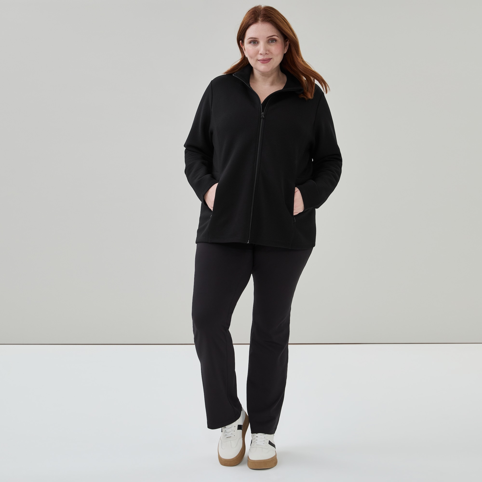 Women+ Active Zip-Up Jacket in Black from Joe Fresh