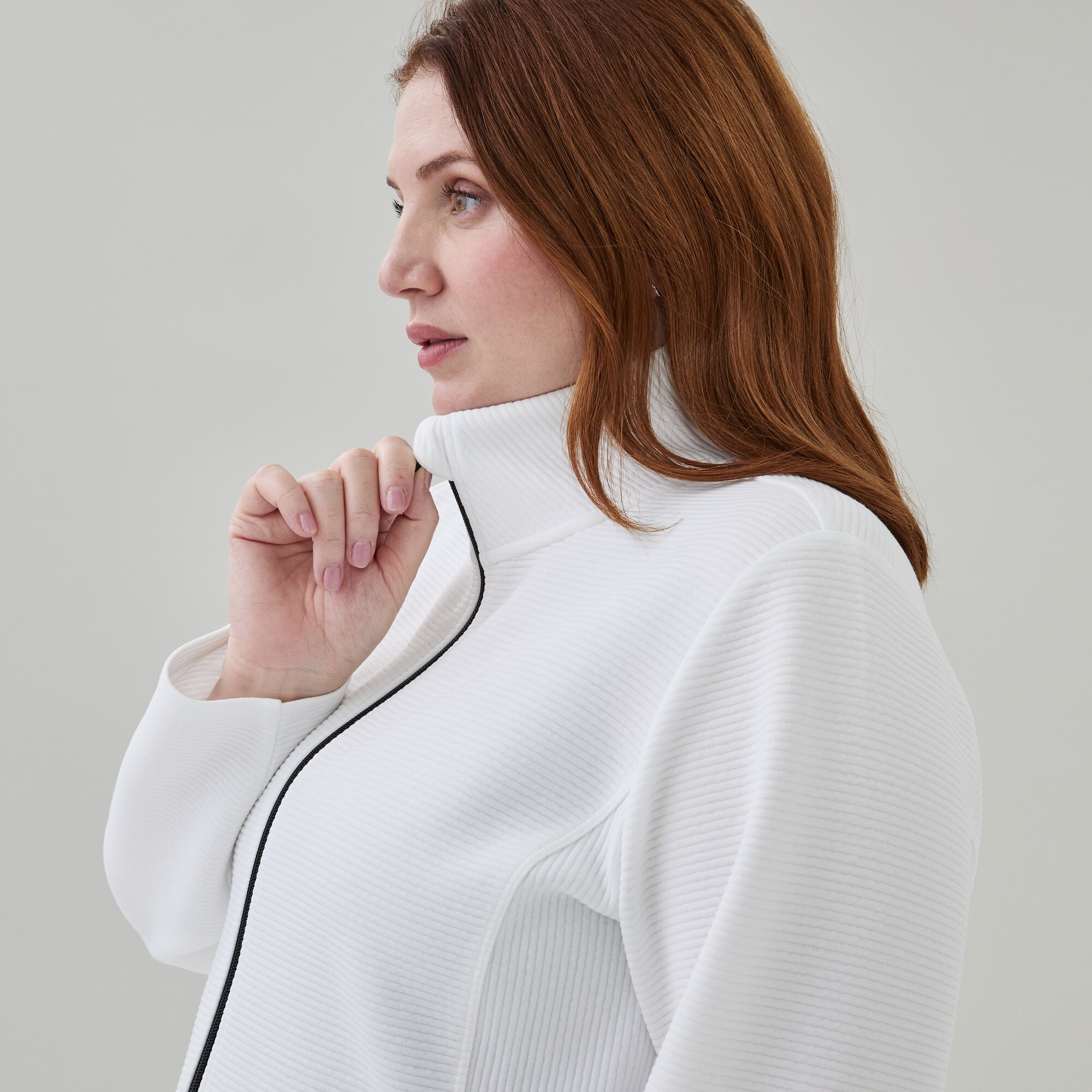 Women+ Active Zip-Up Jacket in White from Joe Fresh