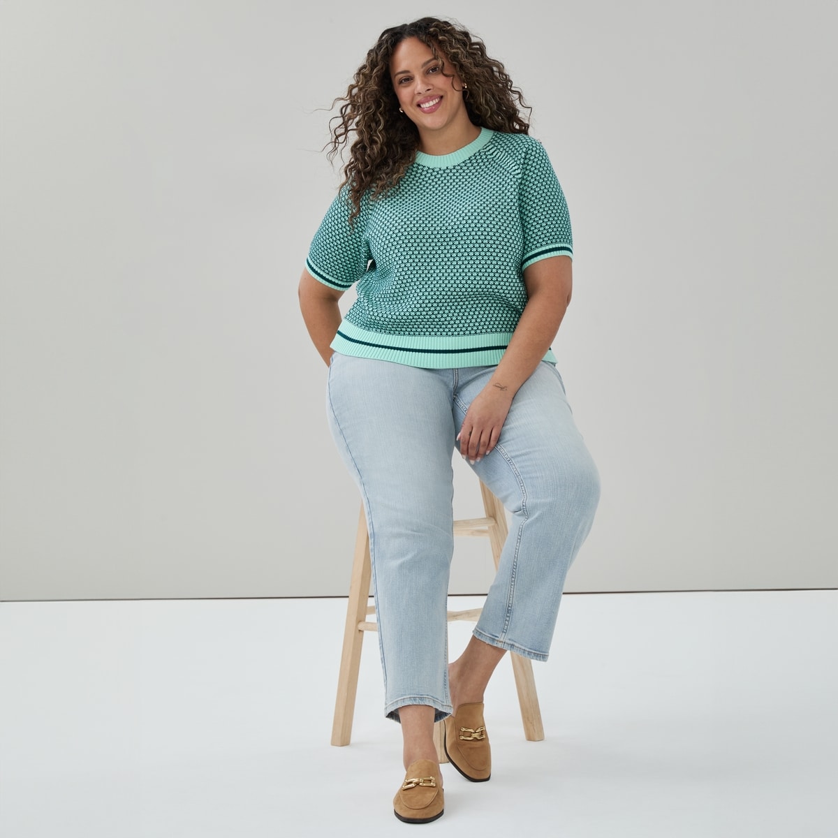 Women+ Puff Sleeve Raglan Sweater