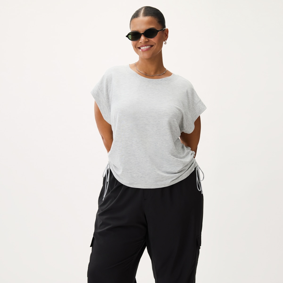 Women+ Micro French Terry Side Cinched Top