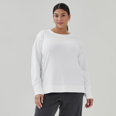 Active Micro French Terry Sweatshirt - White