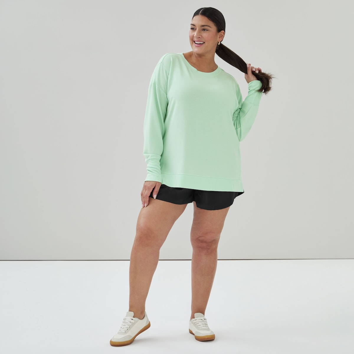 Active Micro French Terry Sweatshirt - Light Aqua