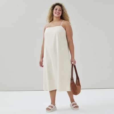Robe cami en lin mélangé Femmes+ - Tilleul