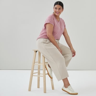 Women+ Active Sandwash Cropped Pant - Light Sand