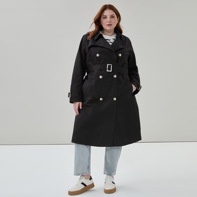 Women+ Trench Coat - JF Black