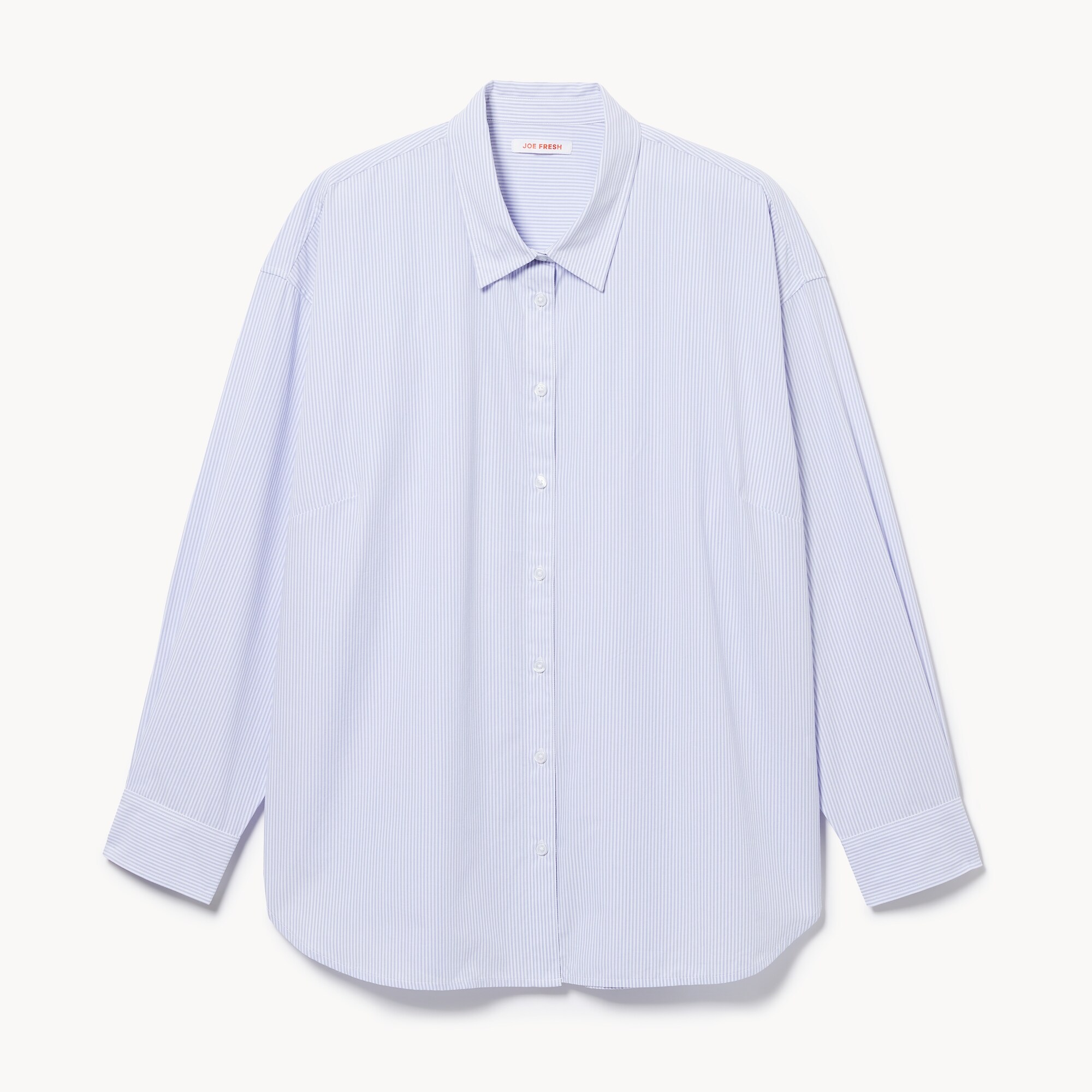 Women+ Striped Oversized Button-Up