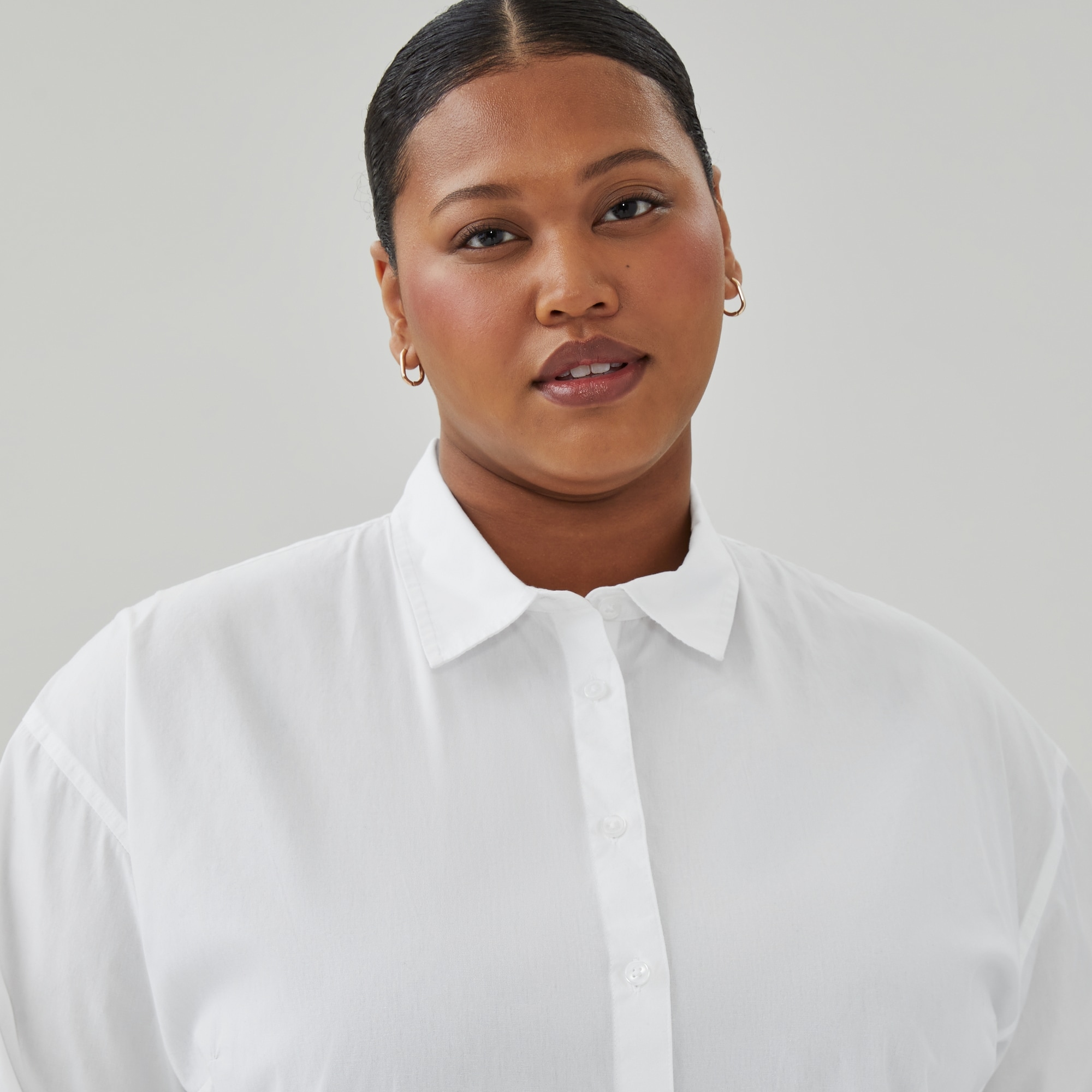 Women+ Poplin Oversized Button-Up in Bright White from Joe Fresh