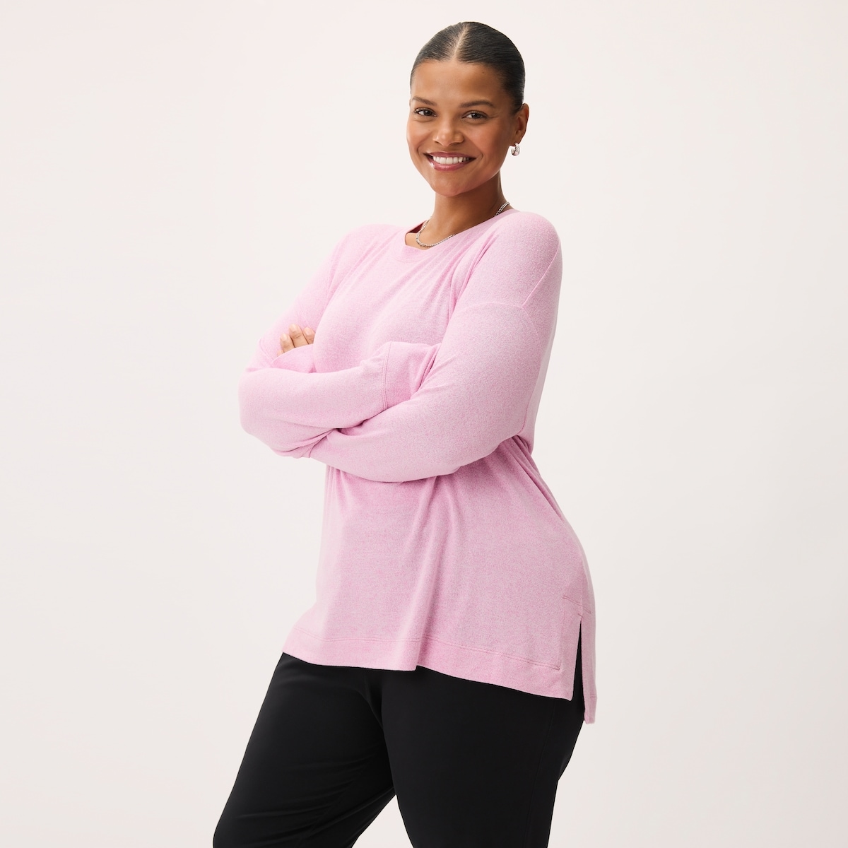 Women+ Hacci Lounge Sweatshirt - Pink Mix