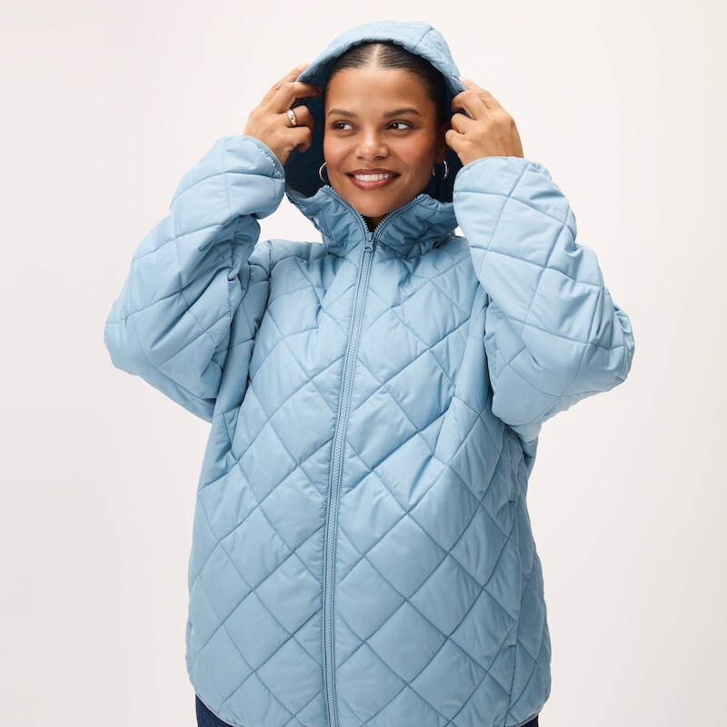 Veste Matelassée COSIMA Avec Capuche - Taille 16 - Gris Multicolore - Occasion Comme Neuve