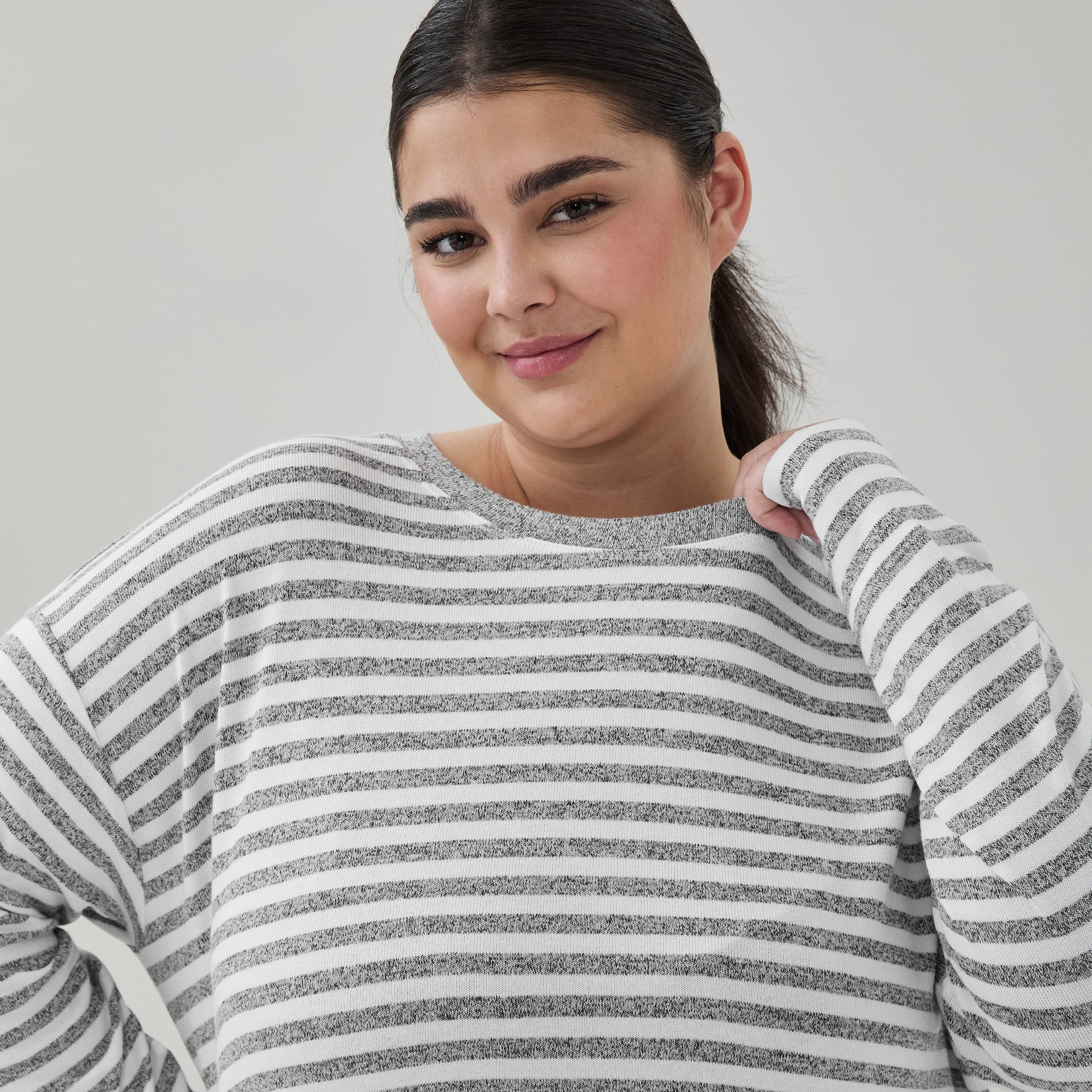 Women+ Active Striped Lounge Sweatshirt