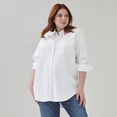 Chemisier Oxford boutonné Femmes+ - Blanc pur
