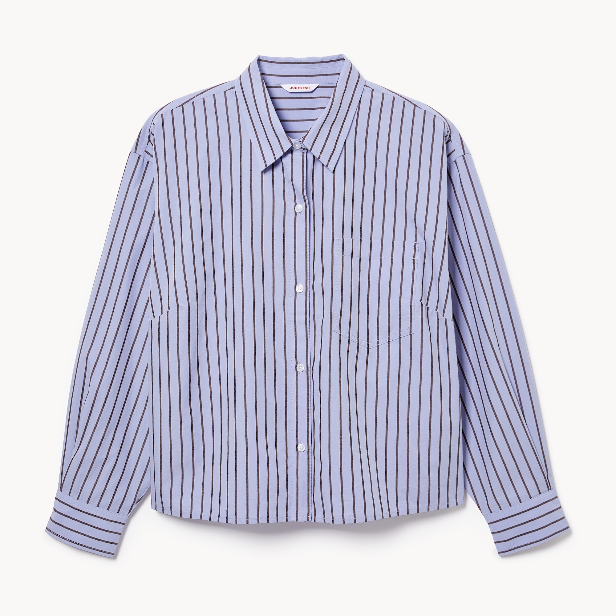 Women+ Cropped Poplin Shirt in Lavender from Joe Fresh