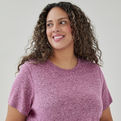 Joe Fresh T-shirt à col ras du cou en lin mélangé Femmes+ 1 ea, 19,00 $/1ch