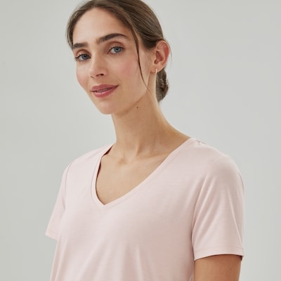 T-shirt sport à col en V - VIEUX ROSE