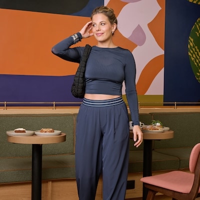 Pantalon à jambe droite Alessia - Marine foncé