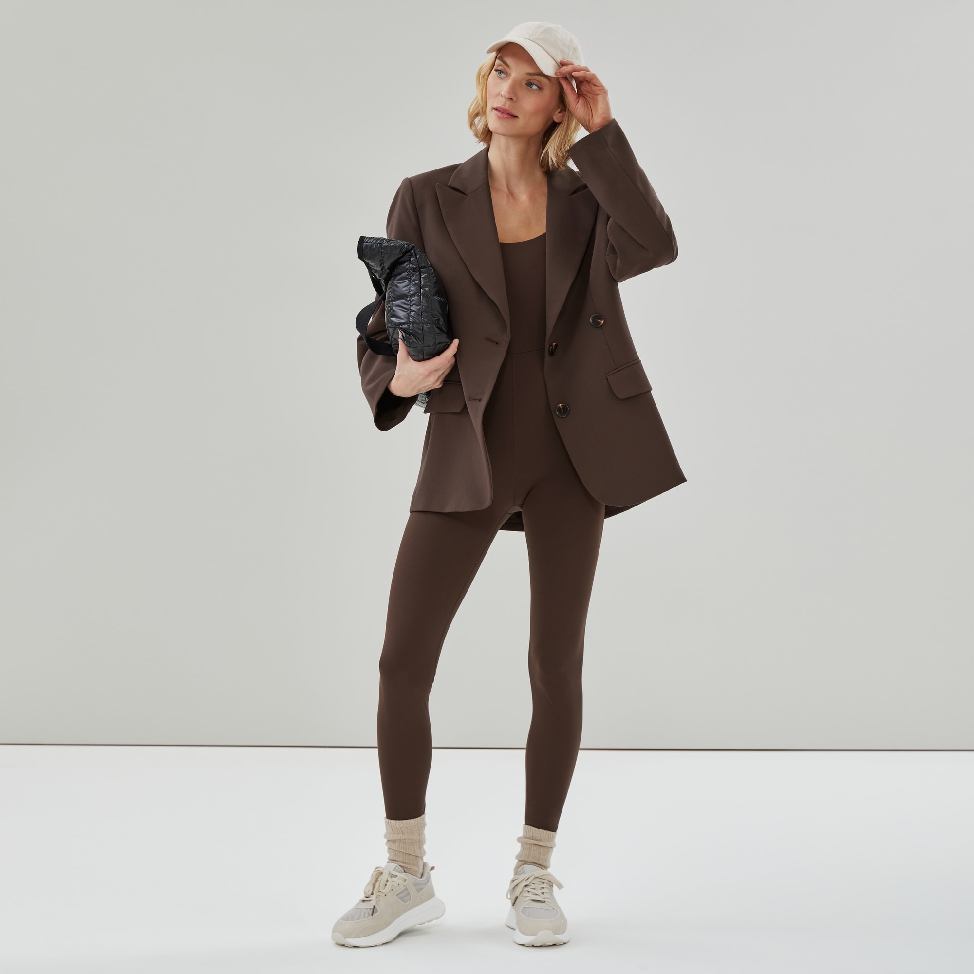 Alessia Oversized Blazer in Dark Brown from Joe Fresh