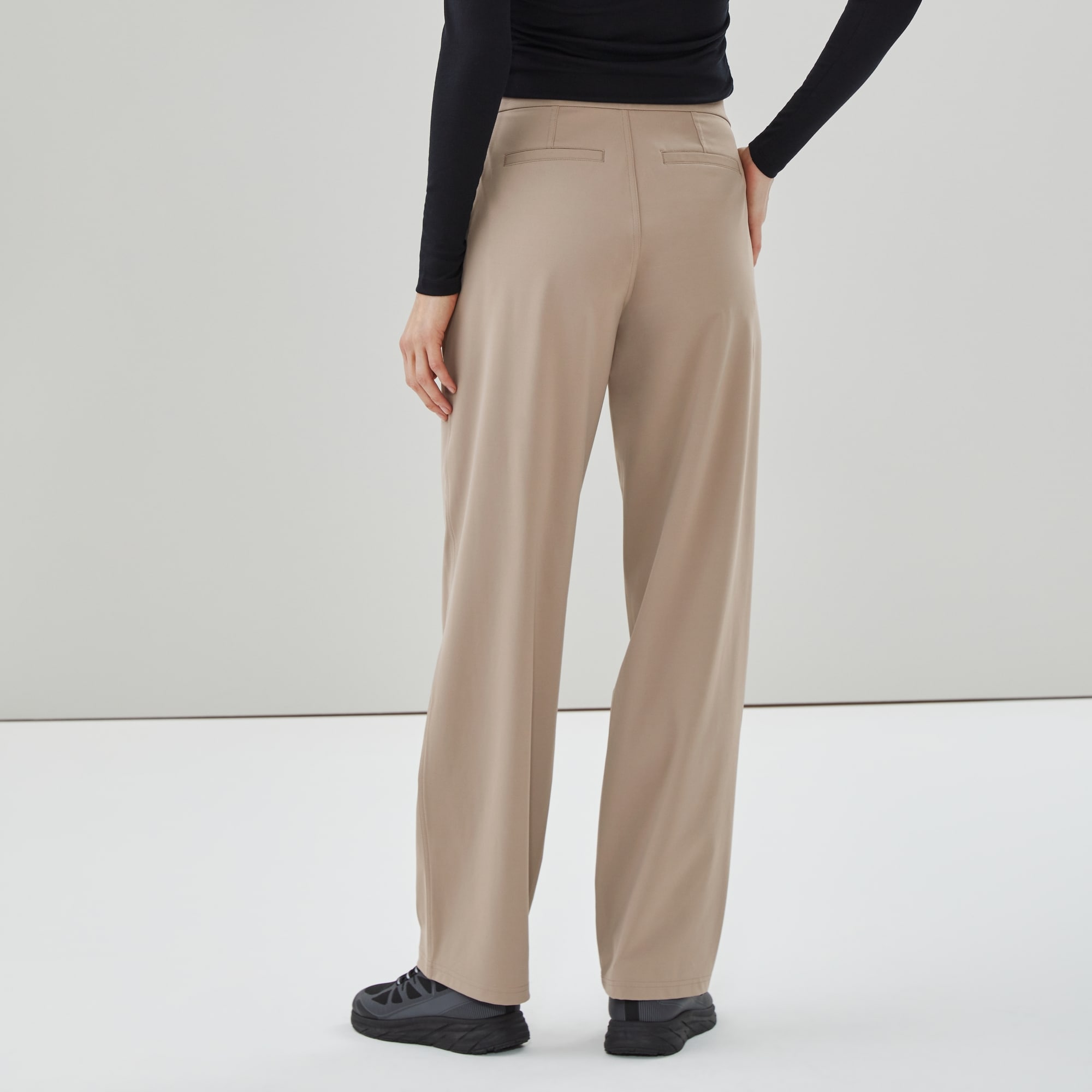 On-the-Go Wide Leg Pant in Light Brown from Joe Fresh