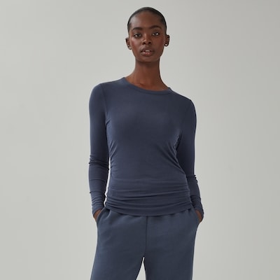 SoftWash Ribbed Long Sleeve - Dark Navy