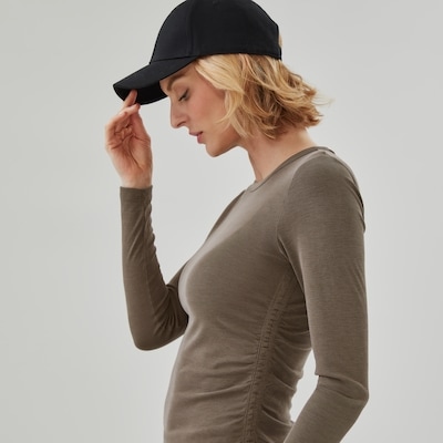 SoftWash Ribbed Long Sleeve - Khaki Brown