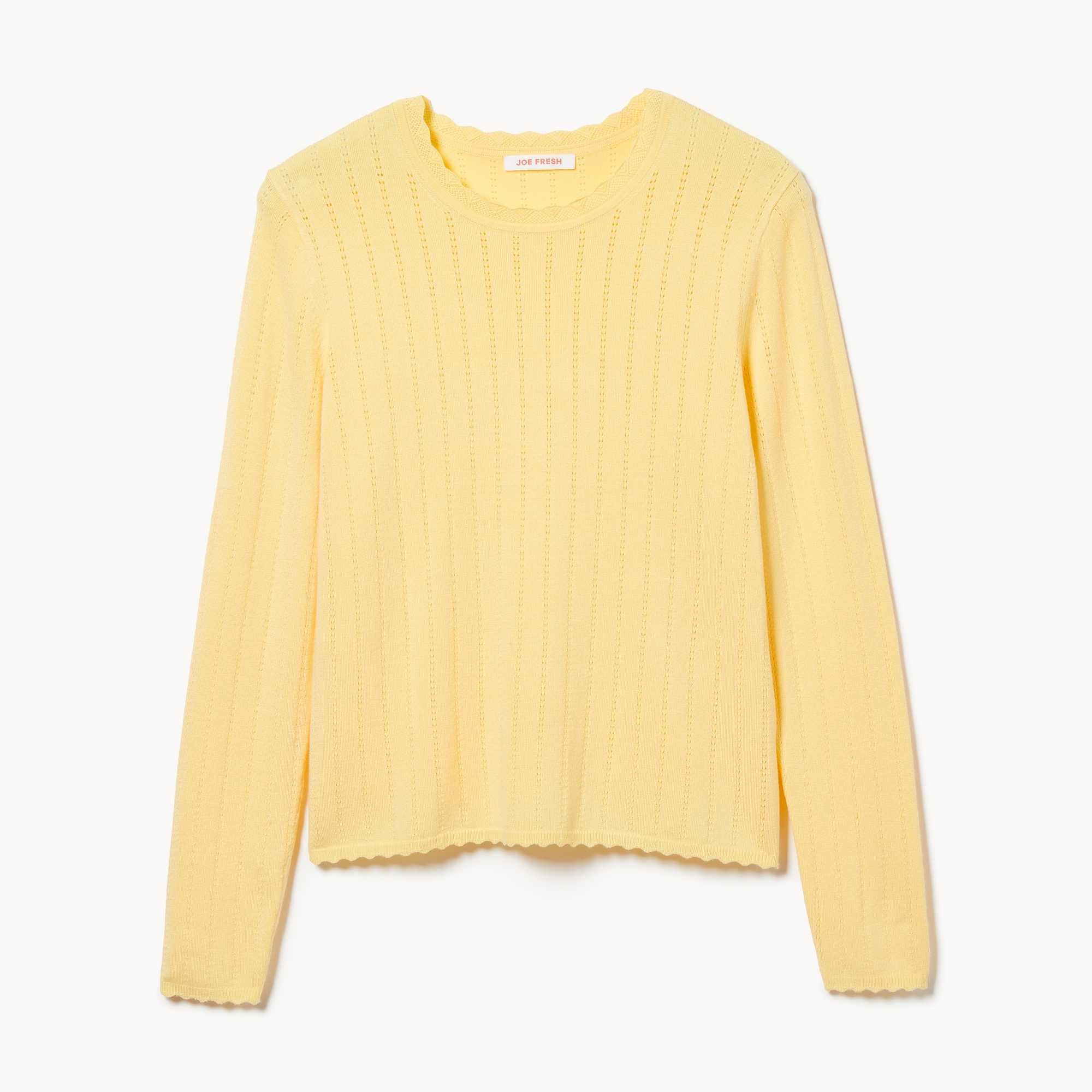 Pointelle Crewneck Sweater in Yellow from Joe Fresh