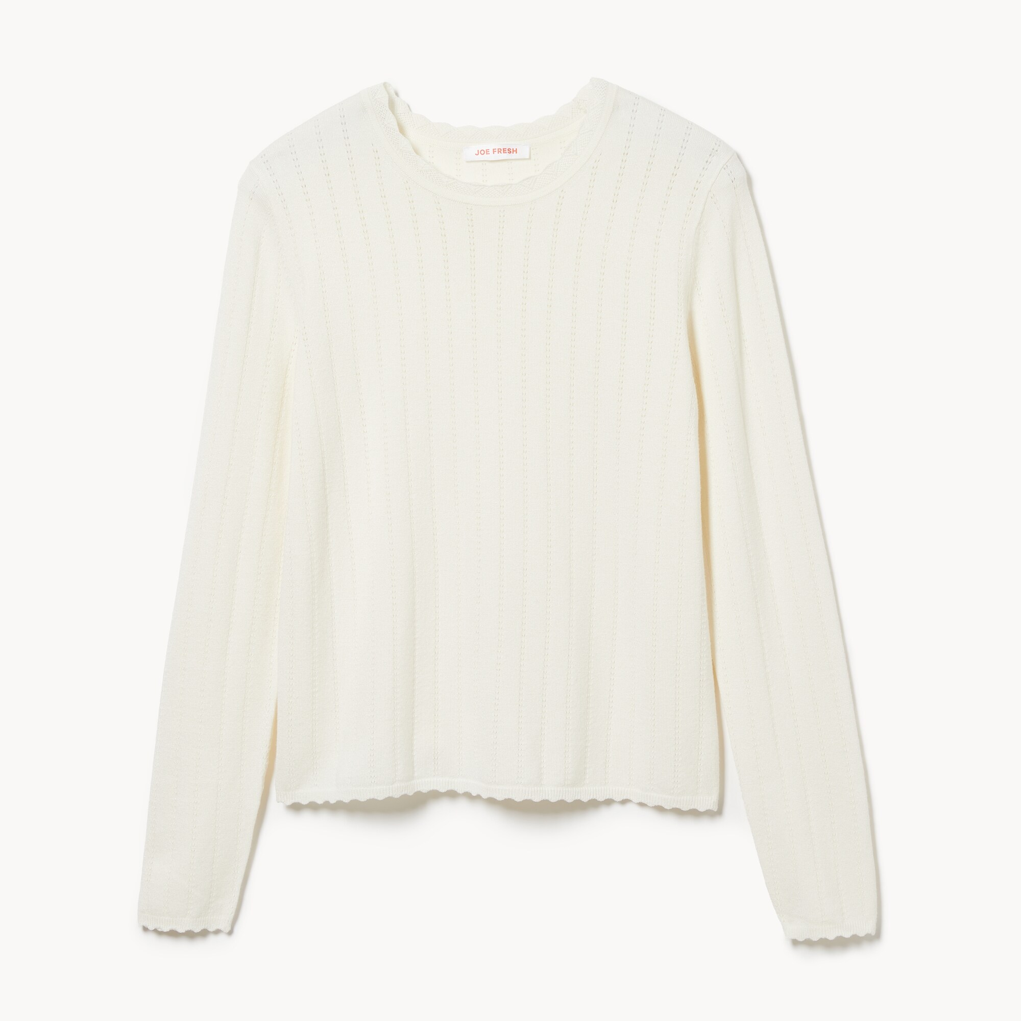 Pointelle Crewneck Sweater