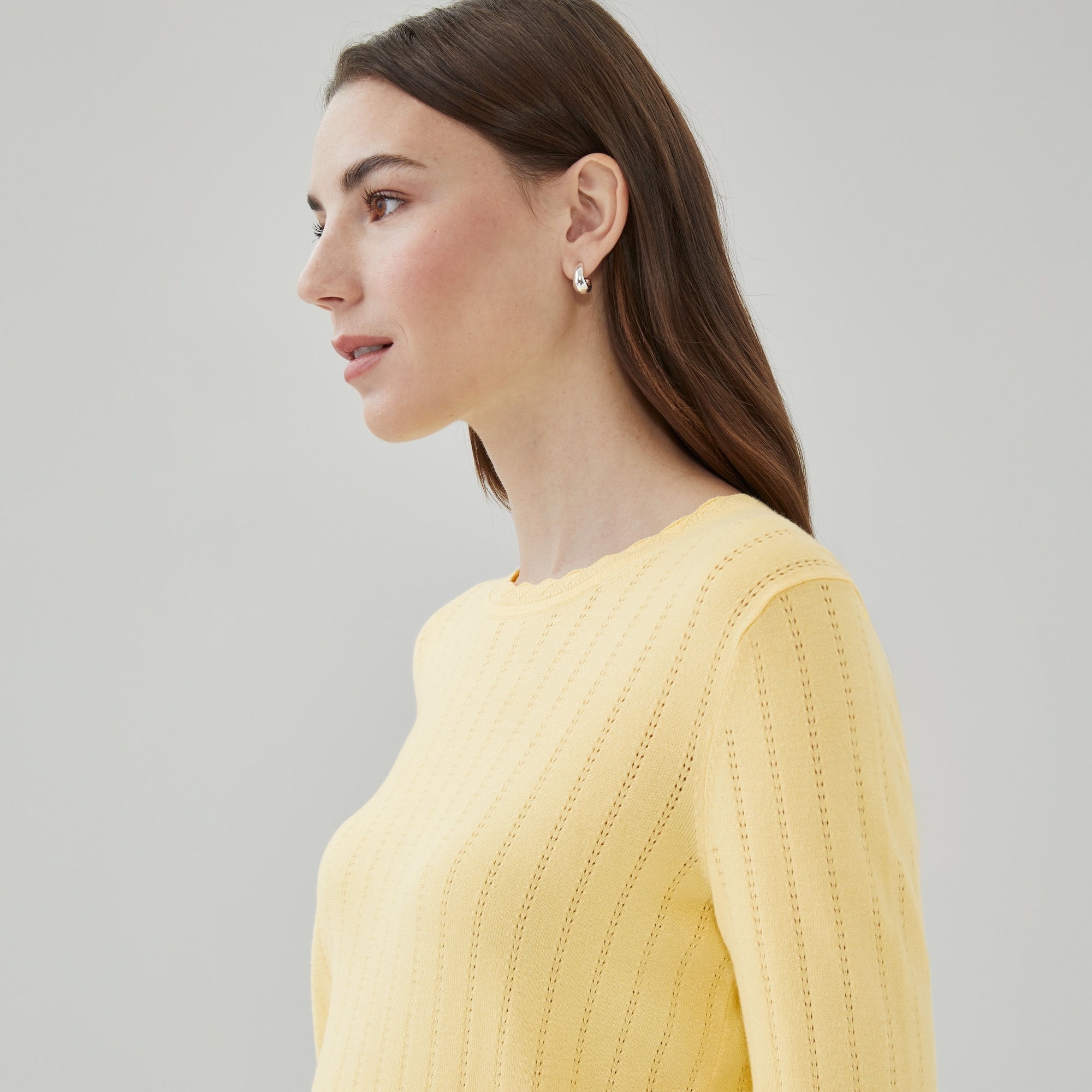 Pointelle Crewneck Sweater
