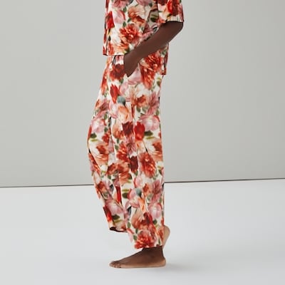 Pantalon de nuit court imprimé - Rose Cendré