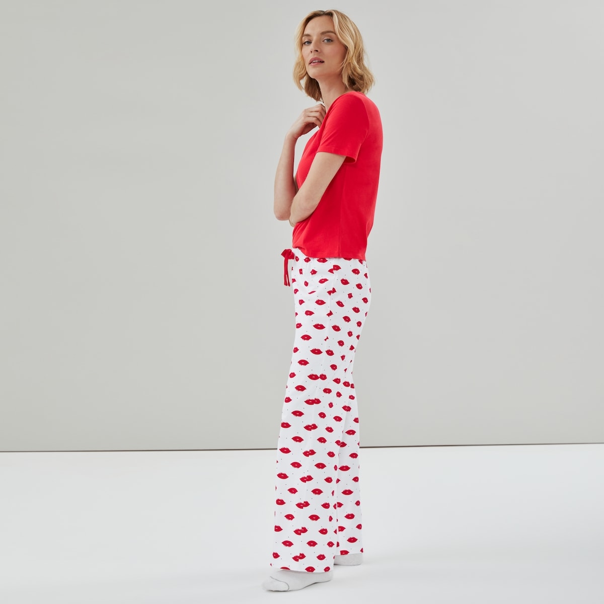 Pantalon de nuit imprim - Blanc