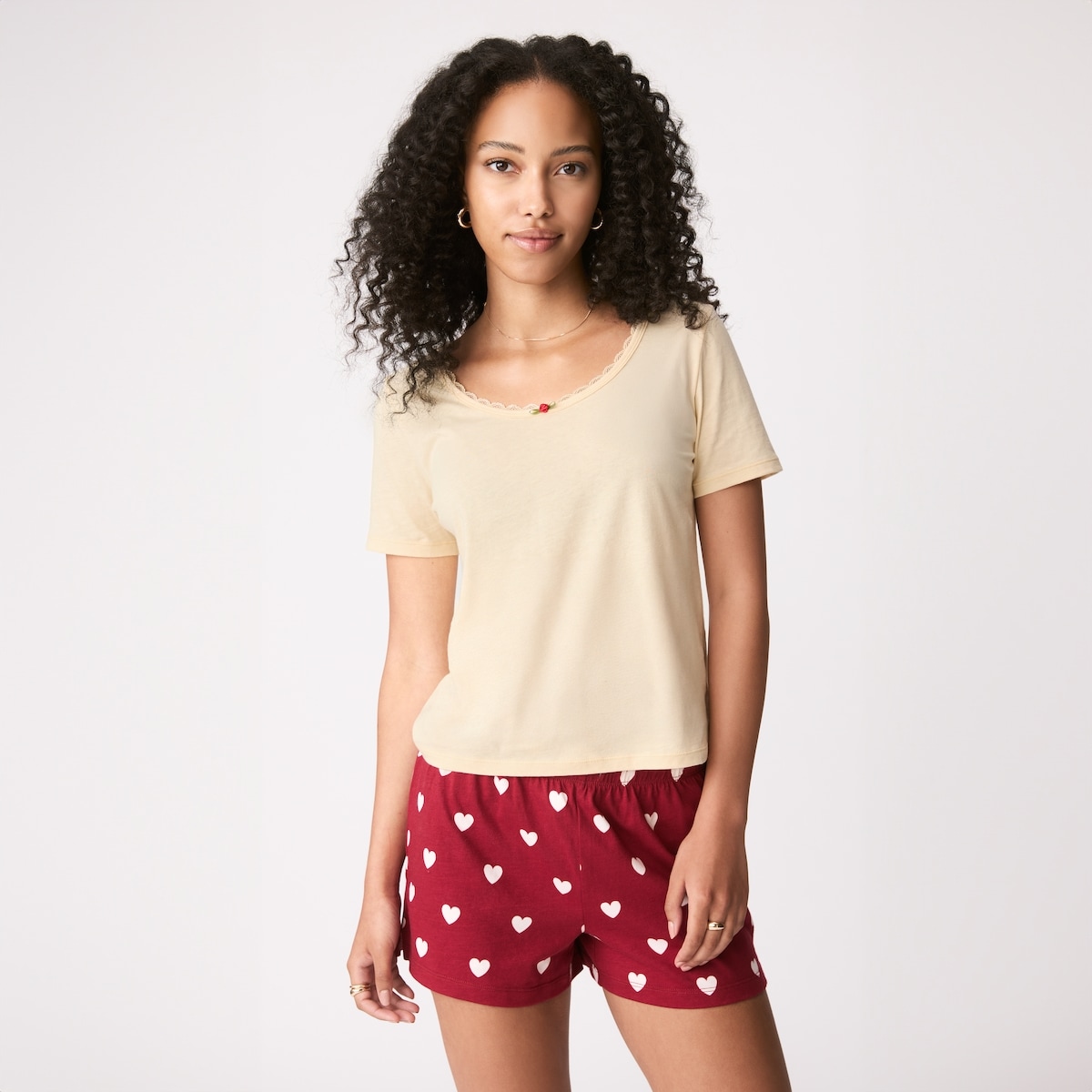Short de nuit imprim - Marron