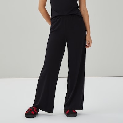 Pantalon de nuit à jambe large - Noir