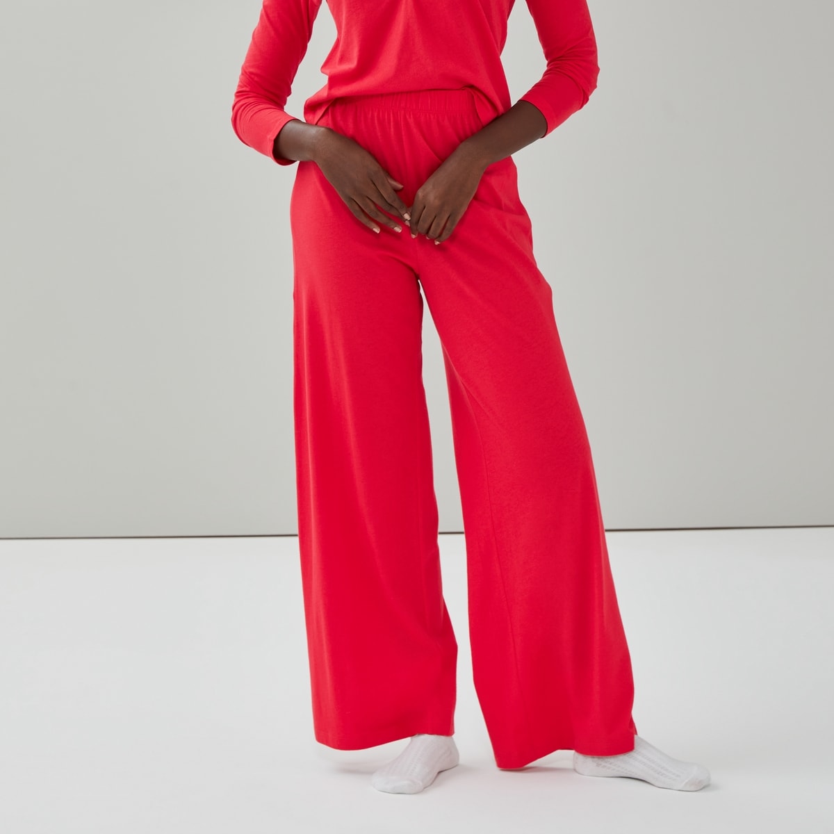 Wide Leg Sleep Pant - Light Red