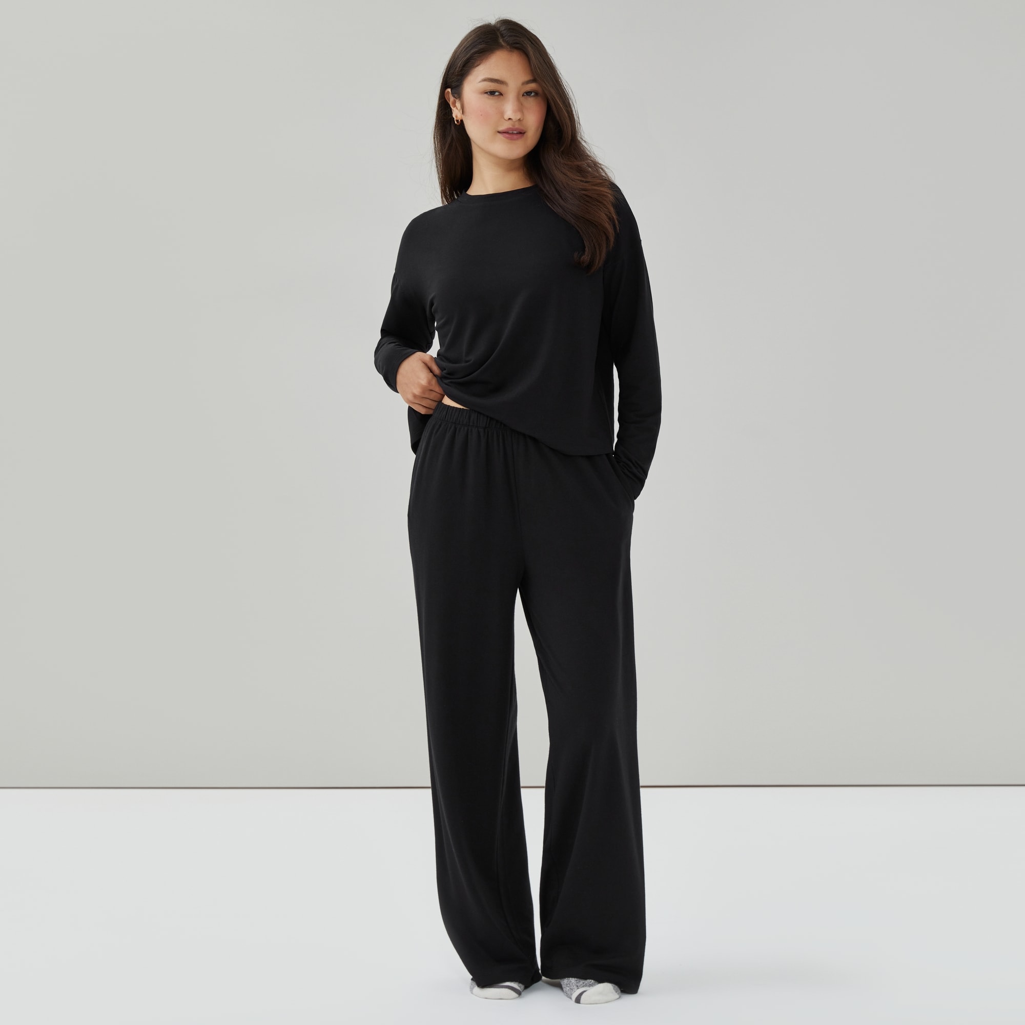 French Terry Wide Leg Lounge Pant