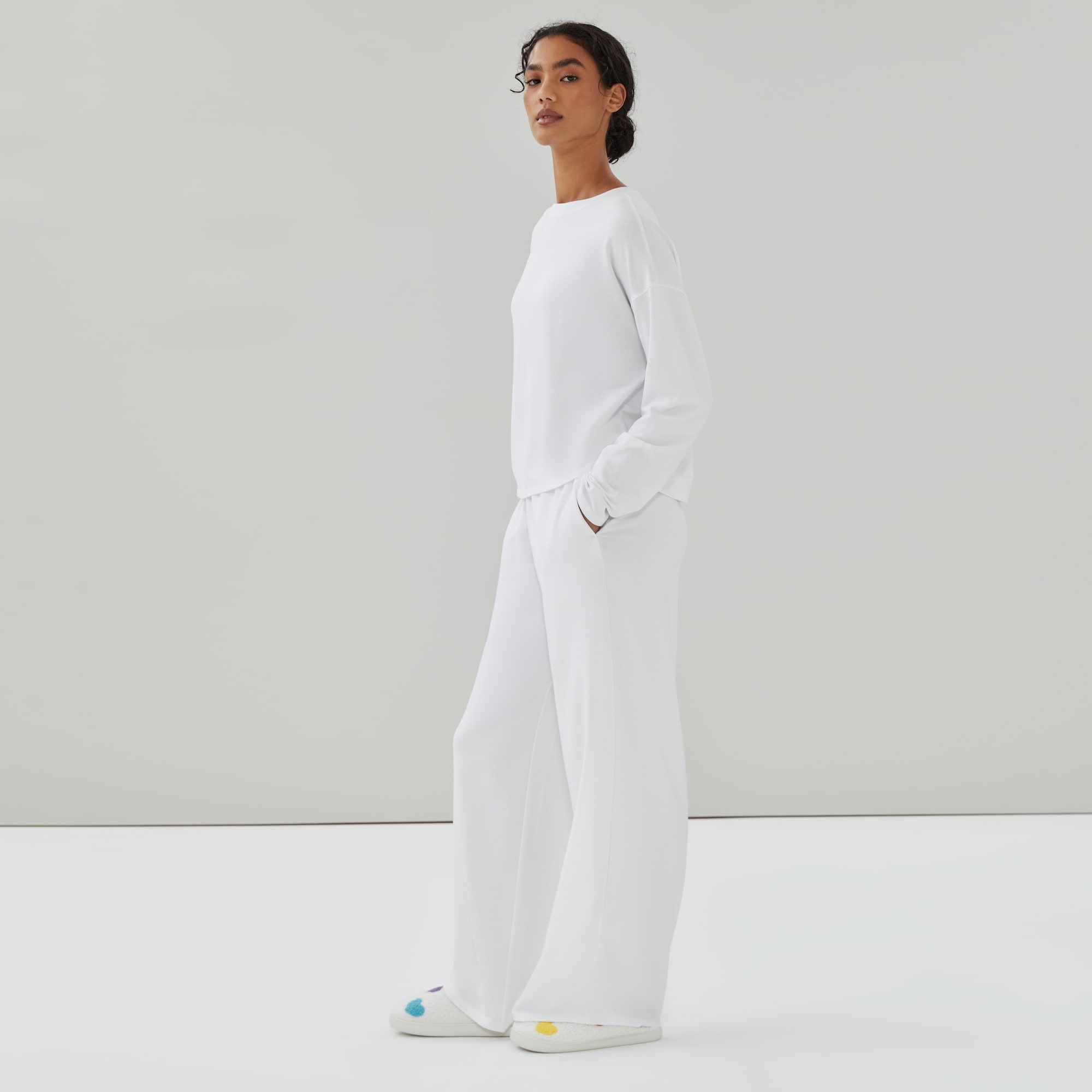 French Terry Wide Leg Lounge Pant