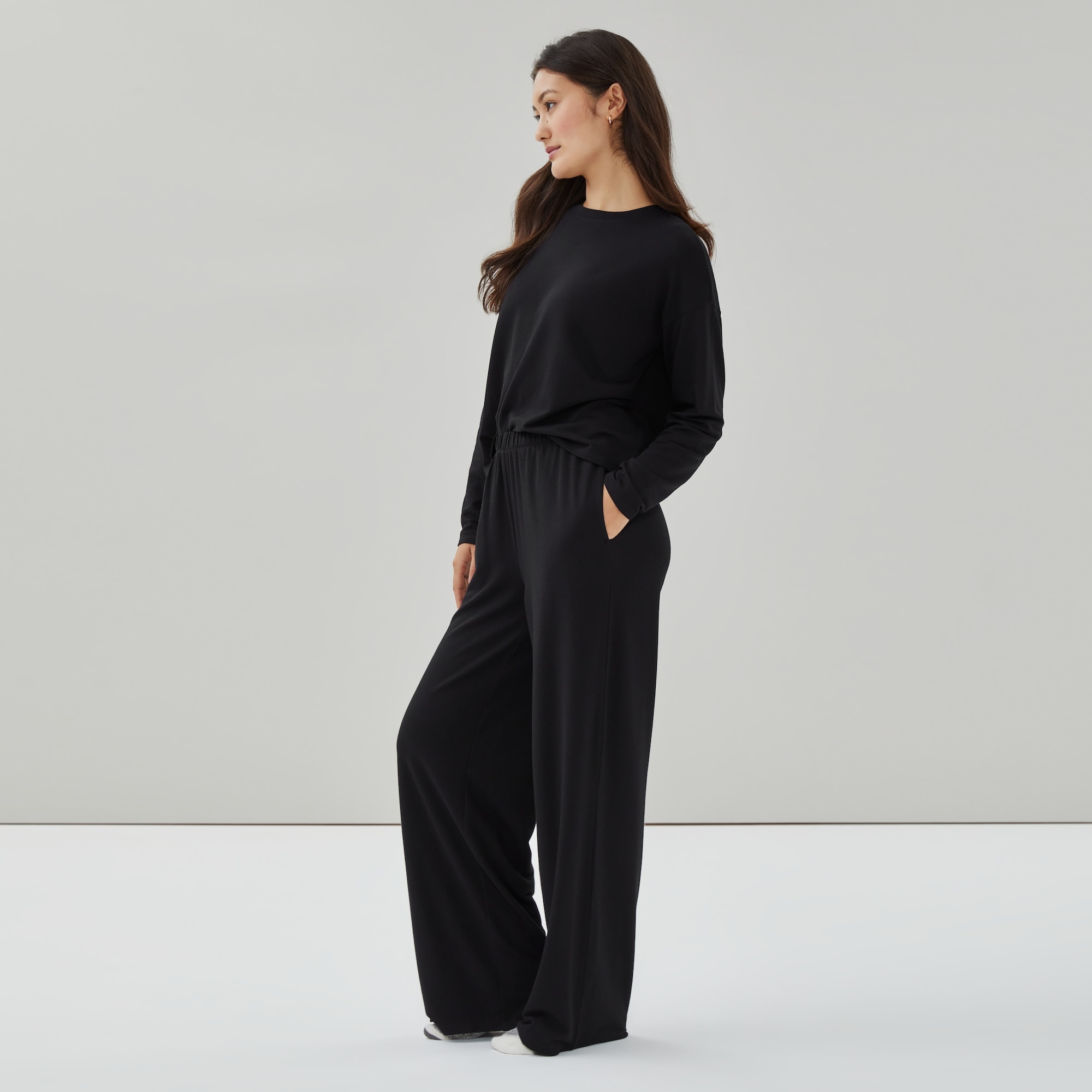 French Terry Wide Leg Lounge Pant