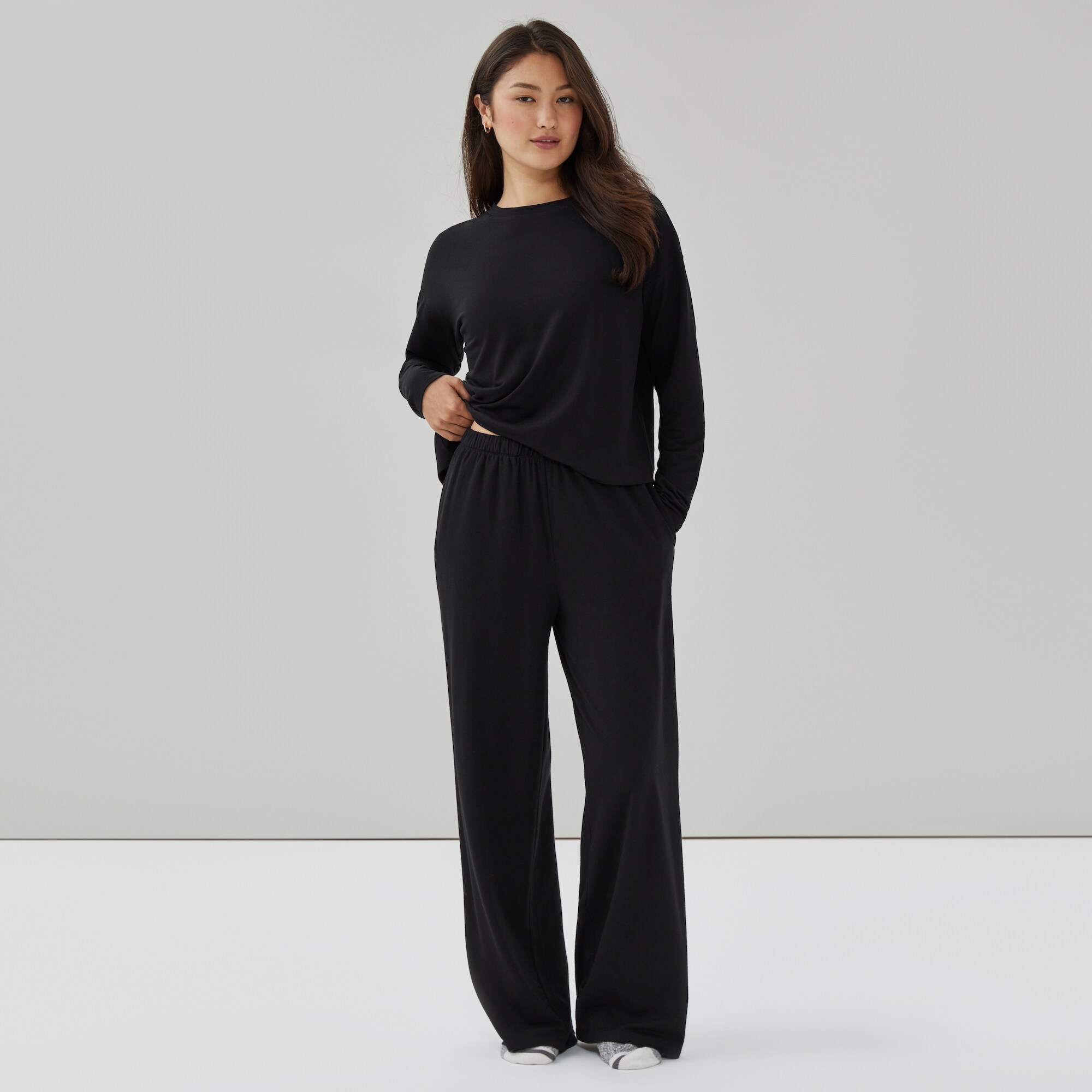 French Terry Wide Leg Lounge Pant