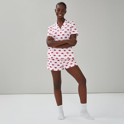 Ensemble pyjama imprimé de 2 pièces - Blanc