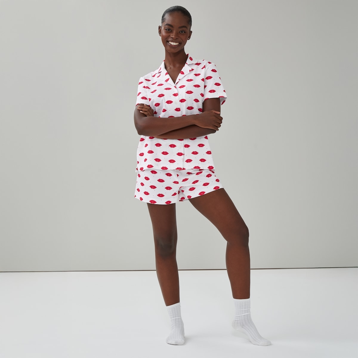 Ensemble pyjama imprim de 2pices - Blanc