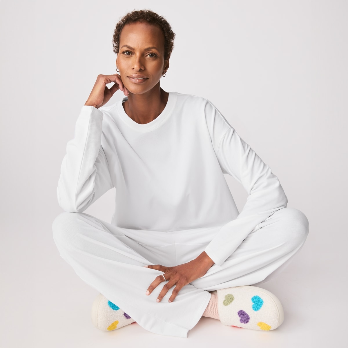 French Terry Lounge Top - White