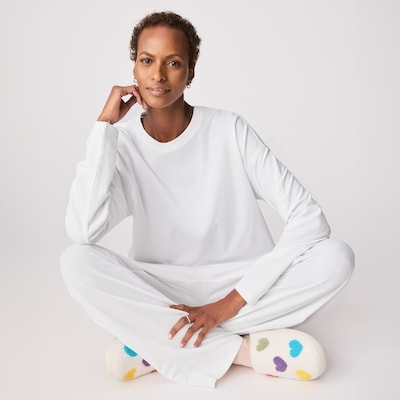 French Terry Lounge Top - White