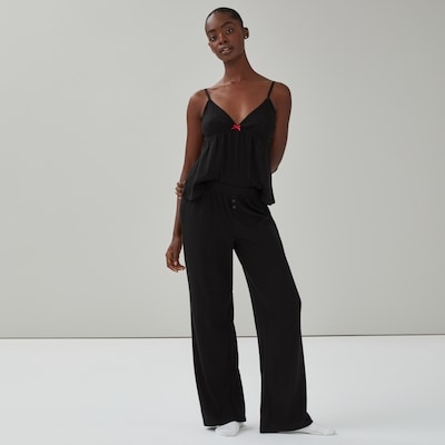 Pantalon de nuit en pointelle - Noir