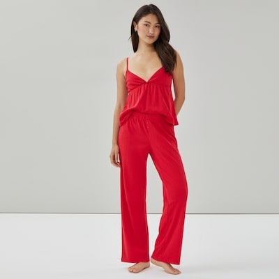 Pointelle Sleep Pant - Light Red