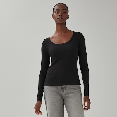 Ribbed Long Sleeve - JF Black