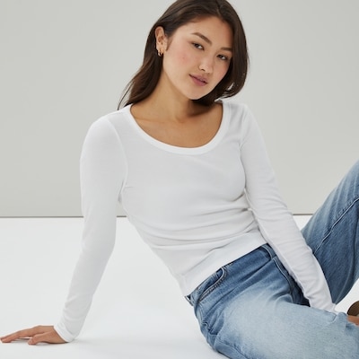 Joe Fresh Haut côtelé à manches longues 1 ea, 25,00 $/1ch