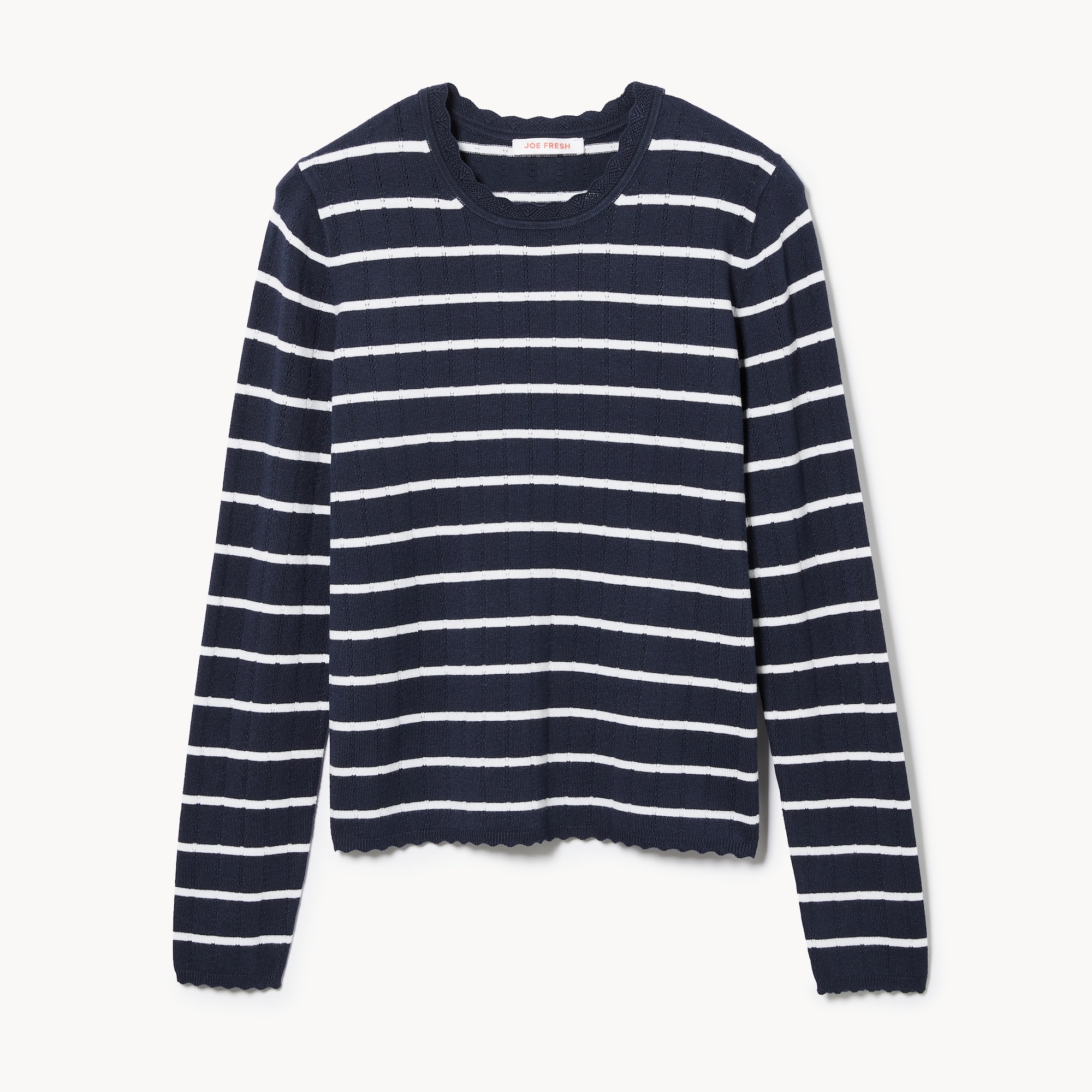 Striped Pointelle Sweater