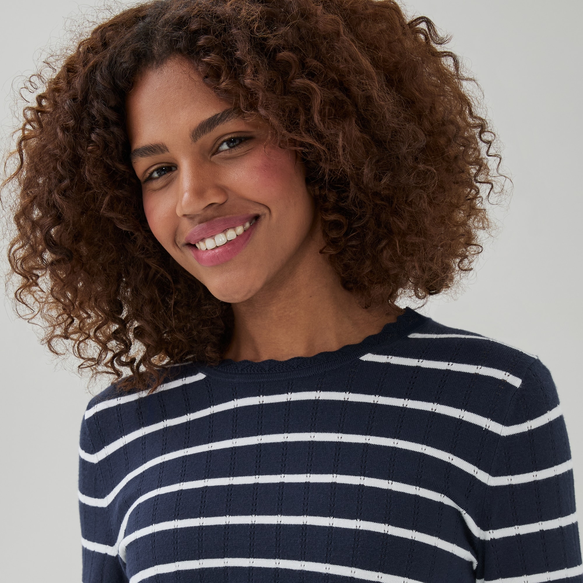 Striped Pointelle Sweater